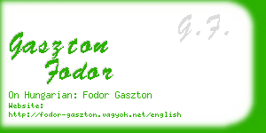 gaszton fodor business card
